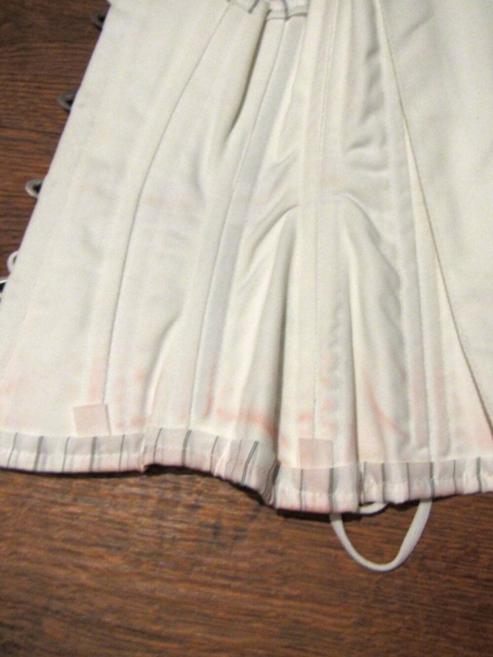 White Pinstripe Underbust Waist Training Corset Steel Boned 24" - Picture 15 of 15